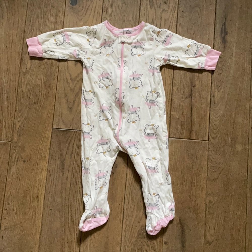 Gerber Pink and Cream Baby Footie